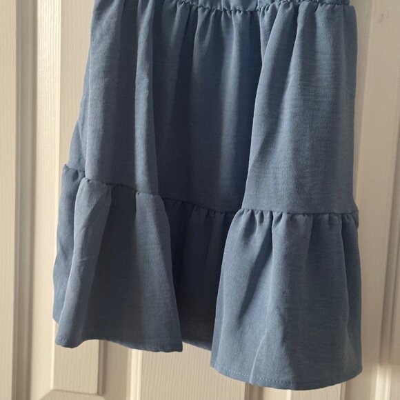 Love Ellie Light Blue Little Girls Tiered Lightweight Dress Size XS 4T/5 No Tag - Picture 2 of 7